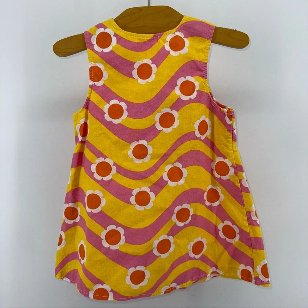 The Purple Wagon Boutique Retro Colorful Floral Baby Dress